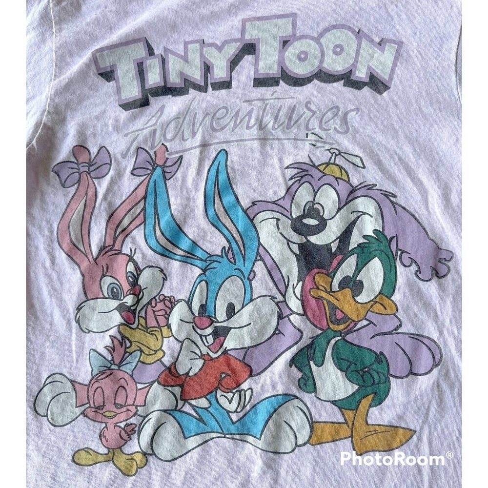 VTG Warner Bros Tiny Toon Adventures T Shirt Small Pink Bunny Tweety Bir…